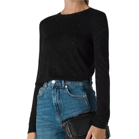 Whistles Sparkle Sweater Gray Subtle Sparkle Size 8 - Picture 4 of 10